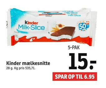SPAR Kinder mælkesnitte tilbud