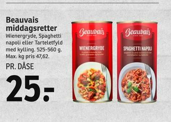 SPAR Beauvais middagsretter tilbud