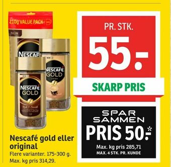 SPAR Nescafé gold eller original tilbud