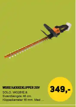 XL-BYG Worx hækkeklipper 20v tilbud