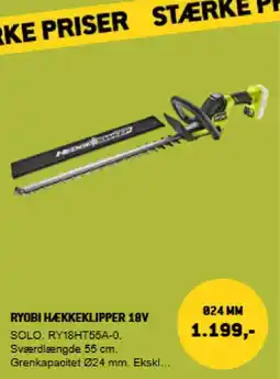 XL-BYG Ryobi hækkeklipper 18v tilbud