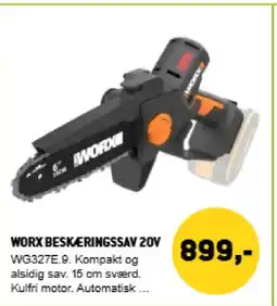 XL-BYG Worx beskæringssav 20v tilbud