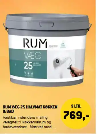 XL-BYG Rum væg 25 halvmat køkken & bad tilbud
