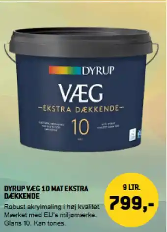 XL-BYG Dyrup væg 10 mat ekstra dækkende tilbud