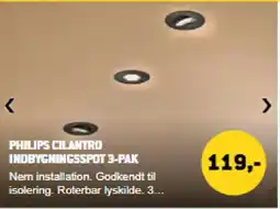 XL-BYG Philips cilantro indbygningsspot 3-pak tilbud