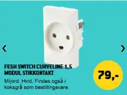 XL-BYG Fesh Switch curveline 1,5 modul stikkontakt tilbud