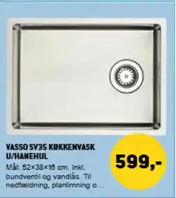 XL-BYG Vasso SV35 køkkenvask u/hanehul tilbud