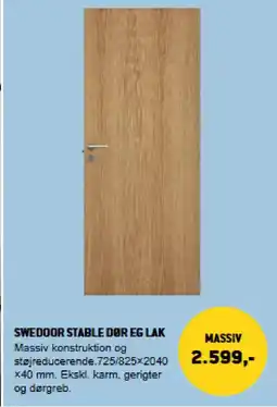 XL-BYG Swedoor stable dør eg lak tilbud