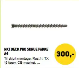 XL-BYG NKT Deck pro skrue pakke A4 tilbud