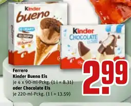 REWE DE Ferrero Kinder Bueno Eis oder Chocolate Eis tilbud