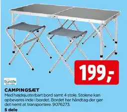 jem & fix Camping sæt (bord + 4 stole) tilbud