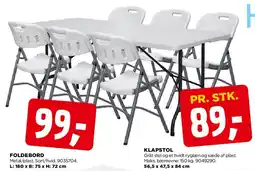 jem & fix Foldbart bord + klapstole (sæt) tilbud