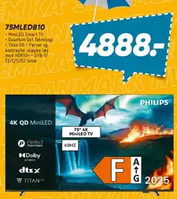 Bilka Philips 75 4K QD MiniLED TV (75MLED810) tilbud