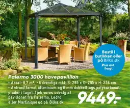 Bilka Palermo 3000 havepavillon tilbud