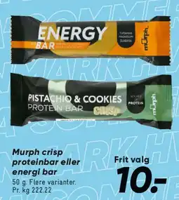 Bilka Murph crisp proteinbar / Energy bar tilbud