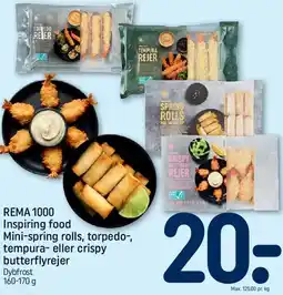 REMA 1000 Mini-spring rolls, torpedo-, tempura- eller crispy butterflyrejer tilbud