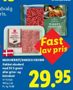Lidl MADVÆRKET / DANISH CROWN Hakket oksekød tilbud