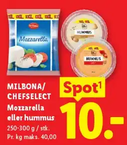 Lidl Mozzarella eller hummus tilbud