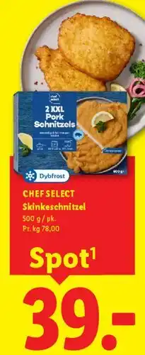 Lidl Chef Select Skinkeschnitzel (2 XXL Pork Schnitzels) tilbud