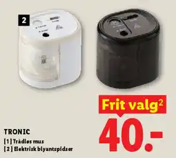 Lidl TRONIC - trådløs mus & elektrisk blyantspidser tilbud