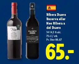 Lidl Ribera Duero Reserva eller Neo Ribera del Duero tilbud