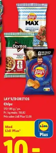Lidl LAYS / DORITOS Chips tilbud
