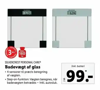 Badevægt af glas