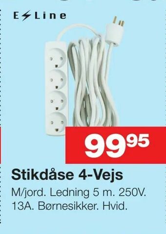 Stikdåse 4-Vejs