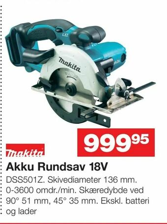 Bauhaus Akku Rundsav 18V tilbud