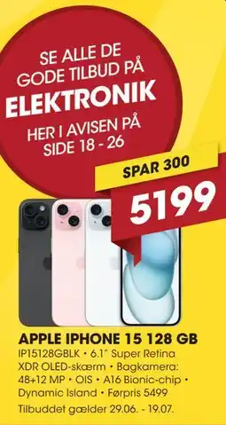 Punkt1 APPLE IPHONE 15 128 GB tilbud