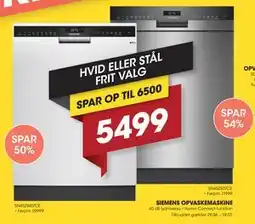 Punkt1 SIEMENS OPVASKEMASKINE tilbud