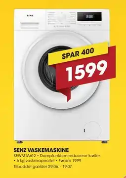 Punkt1 SENZ VASKEMASKINE tilbud
