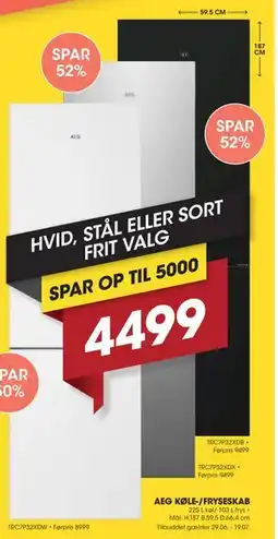 Punkt1 AEG KØLE-/FRYSESKAB tilbud