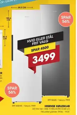 Punkt1 HISENSE KØLESKAB tilbud
