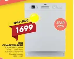Punkt1 SENZ OPVASKEMASKINE tilbud