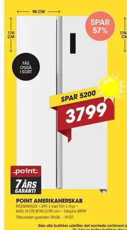 Punkt1 POINT AMERIKANERSKAB tilbud