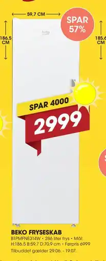 Punkt1 BEKO FRYSESKAB tilbud
