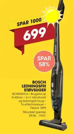 Punkt1 BOSCH LEDNINGSFRI STØVSUGER tilbud