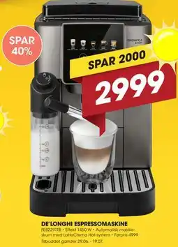 Punkt1 DE’LONGHI ESPRESSOMASKINE tilbud