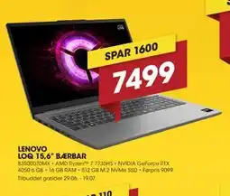 Punkt1 LENOVO LOQ 15,6” BÆRBAR tilbud