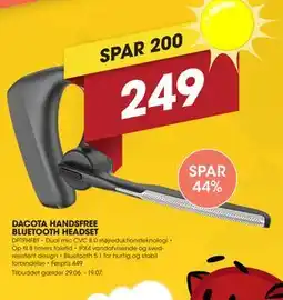Punkt1 DACOTA HANDSFREE BLUETOOTH HEADSET tilbud