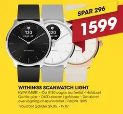 Punkt1 WITHINGS SCANWATCH LIGHT tilbud