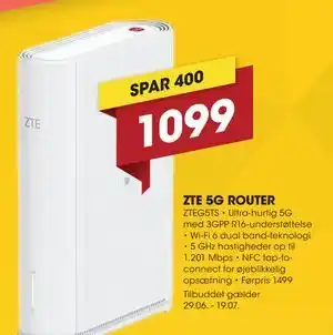 Punkt1 ZTE 5G ROUTER tilbud