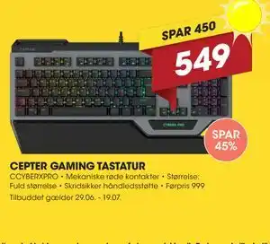 Punkt1 CEPTER GAMING TASTATUR tilbud