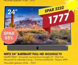 Punkt1 METZ 24” BÆRBART FULL HD GOOGLE TV tilbud