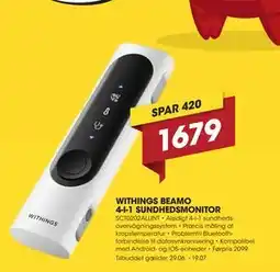 Punkt1 WITHINGS BEAMO 4-I-1 SUNDHEDSMONITOR tilbud