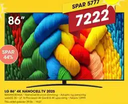 Punkt1 LG 86” 4K NANOCELL TV 2025 tilbud