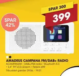 Punkt1 AMADEUS CAMPANA FM/DAB+ RADIO tilbud