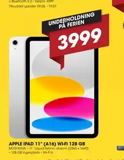 Punkt1 APPLE IPAD 11” (A16) WI-FI 128 GB tilbud