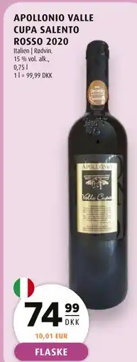 Scandinavian Park APOLLONIO VALLE CUPA SALENTO ROSSO 2020 tilbud